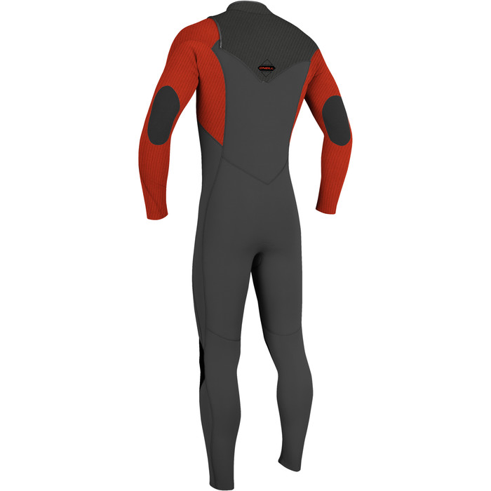 2024 O'Neill Youth Hyperfreak+ 4/3mm Chest Zip GBS Wetsuit 5351 - Raven / Fire Red